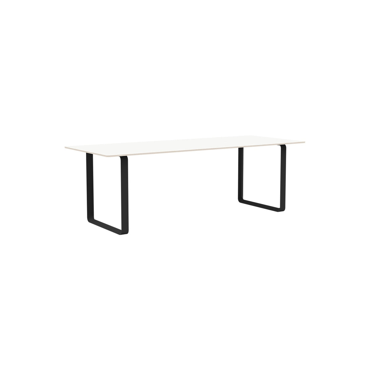 70/70 Table - 225 × 90 cm, White Laminate, Anthracite Black - Dining Tables - Muuto