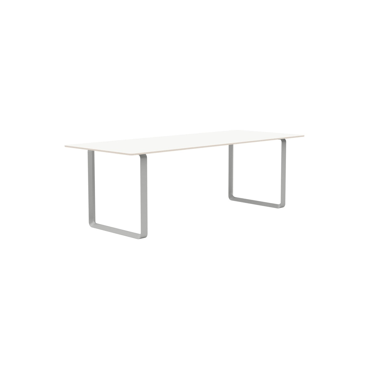 70/70 Table - 225 × 90 cm, White Laminate, Grey - Dining Tables - Muuto