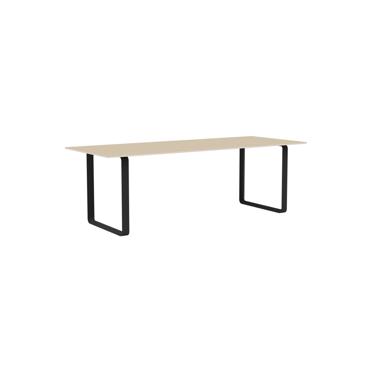 70/70 Table - 225 × 90 cm, Oak Veneer, Anthracite Black - Dining Tables - Muuto