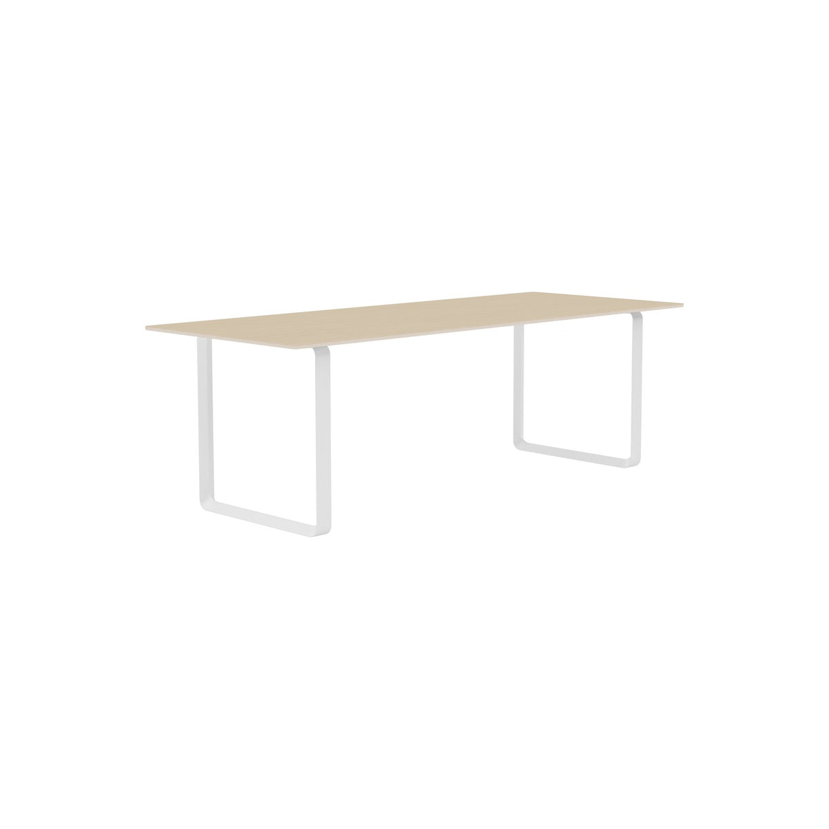 70/70 Table - 225 × 90 cm, Oak Veneer, White - Dining Tables - Muuto