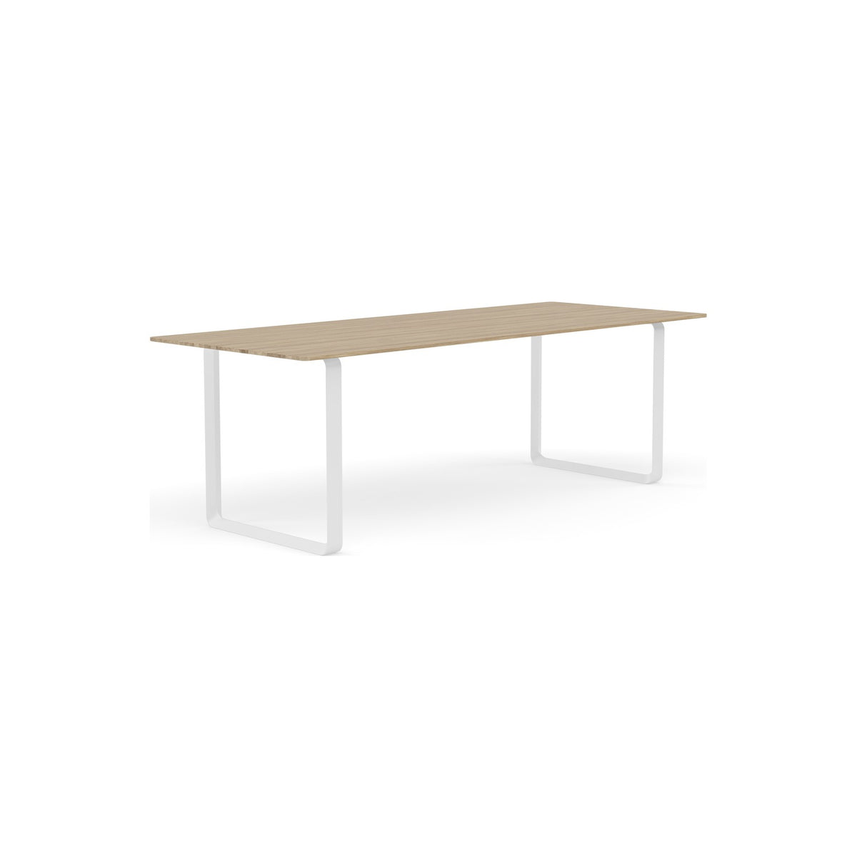 70/70 Table - 225 × 90 cm, Solid Oak, White - Dining Tables - Muuto