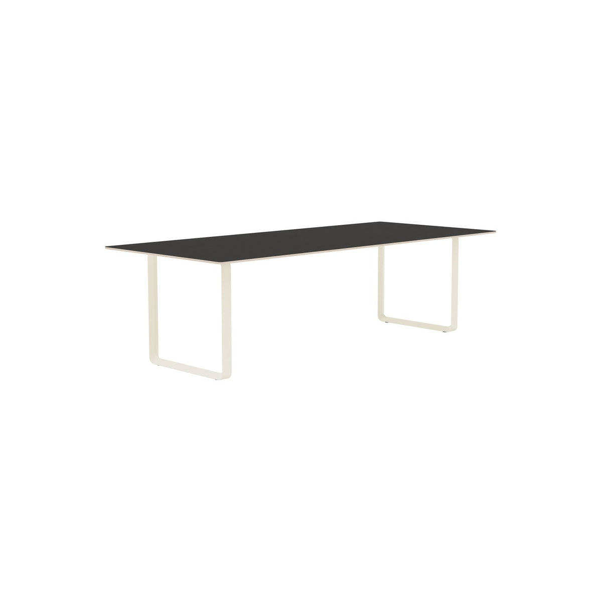70/70 Table - 255 × 108 cm, Black Linoleum, Sand - Dining Tables - Muuto