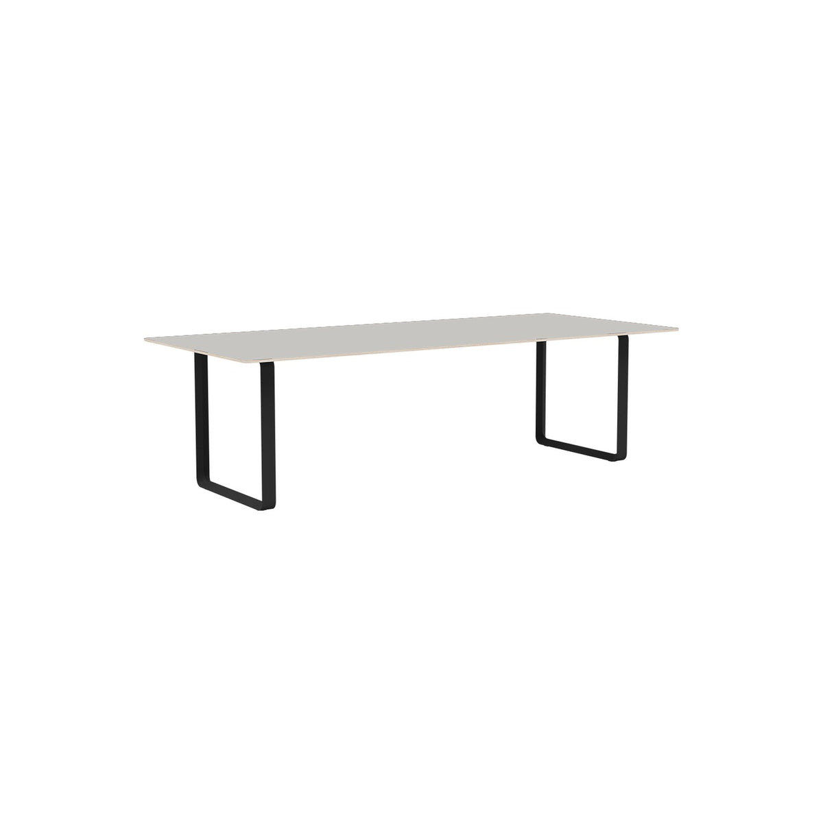 70/70 Table - 255 × 108 cm, Grey Linoleum, Anthracite Black - Dining Tables - Muuto