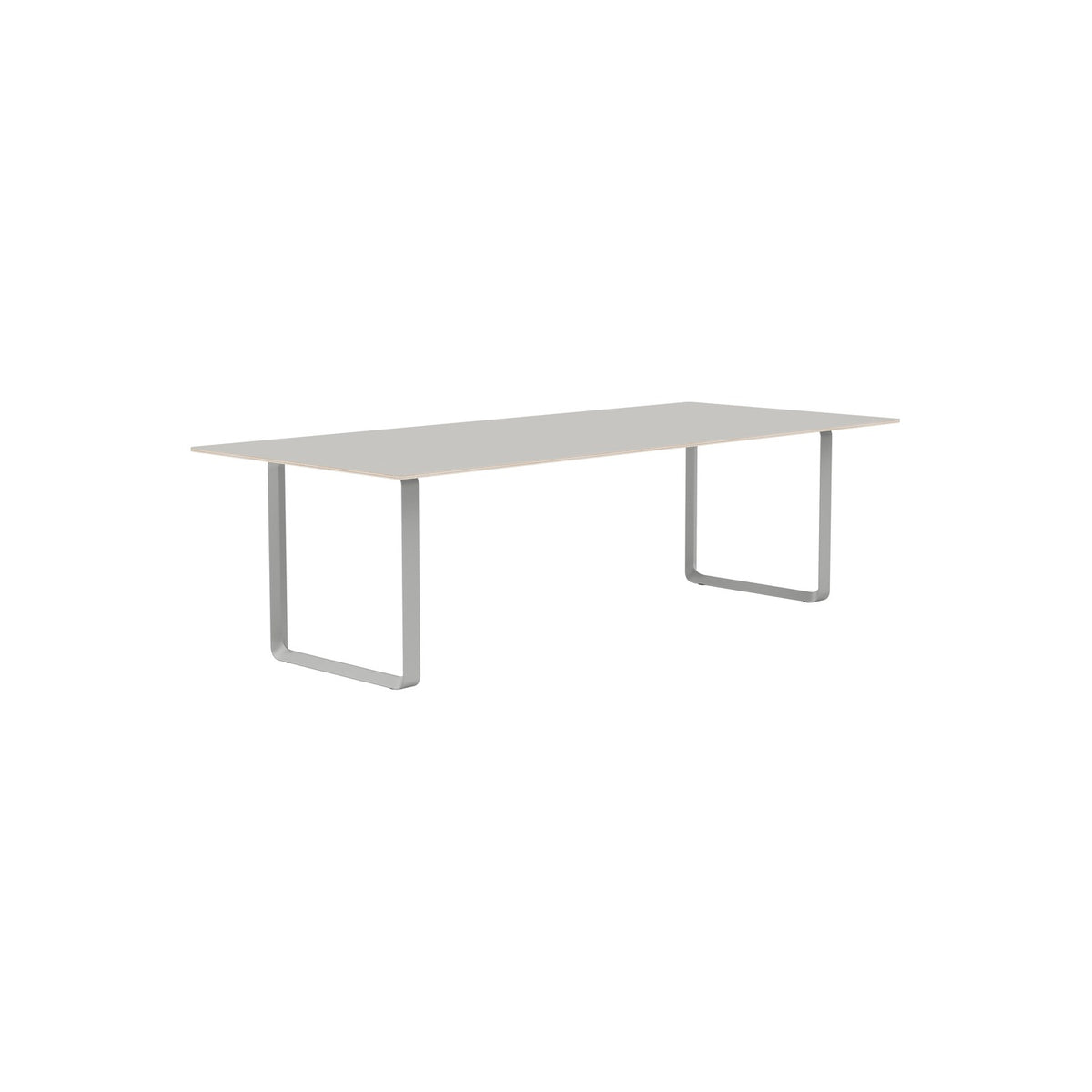 70/70 Table - 255 × 108 cm, Grey Linoleum, Grey - Dining Tables - Muuto
