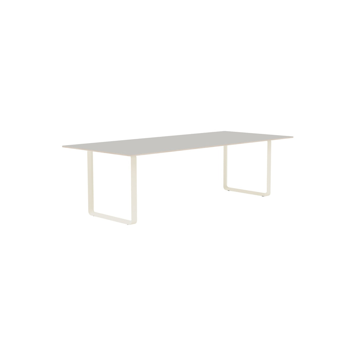 70/70 Table - 255 × 108 cm, Grey Linoleum, Sand - Dining Tables - Muuto