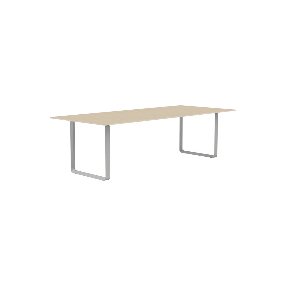 70/70 Table - 255 × 108 cm, Oak Veneer, Grey - Dining Tables - Muuto