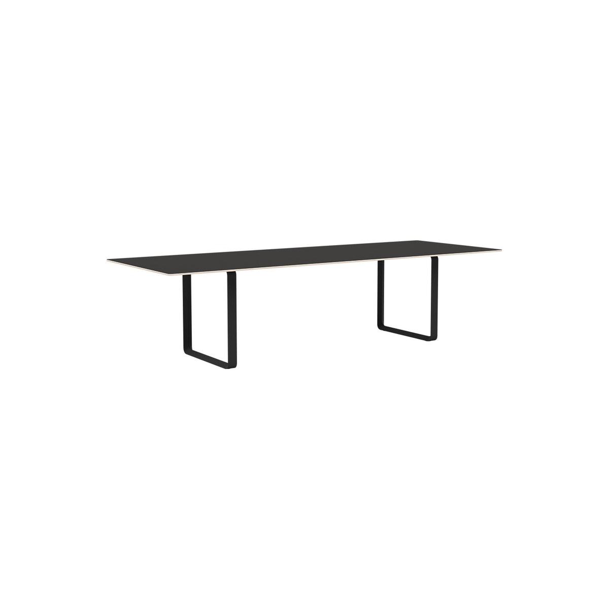 70/70 Table - 295 × 108 cm, Black Linoleum, Anthracite Black - Dining Tables - Muuto