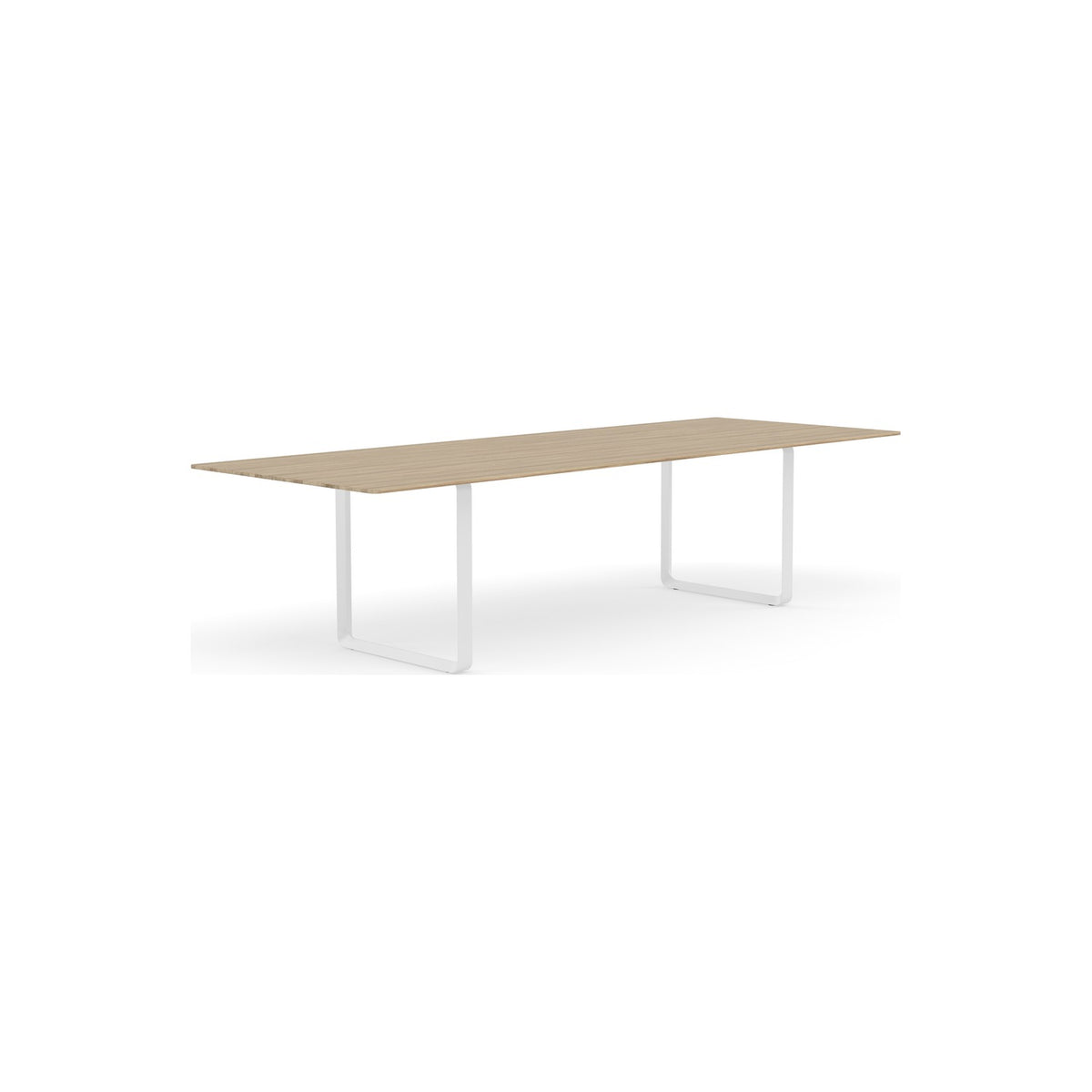 70/70 Table - 295 × 108 cm, Solid Oak, White - Dining Tables - Muuto