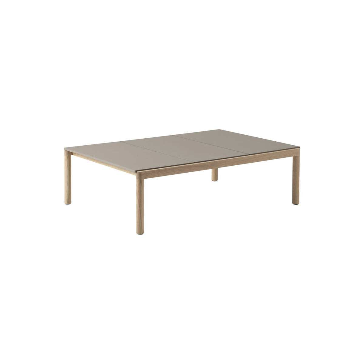 Couple Coffee Table - 120 × 84.5 cm, Plain, Taupe / Oak - Coffee & Side Tables - Muuto