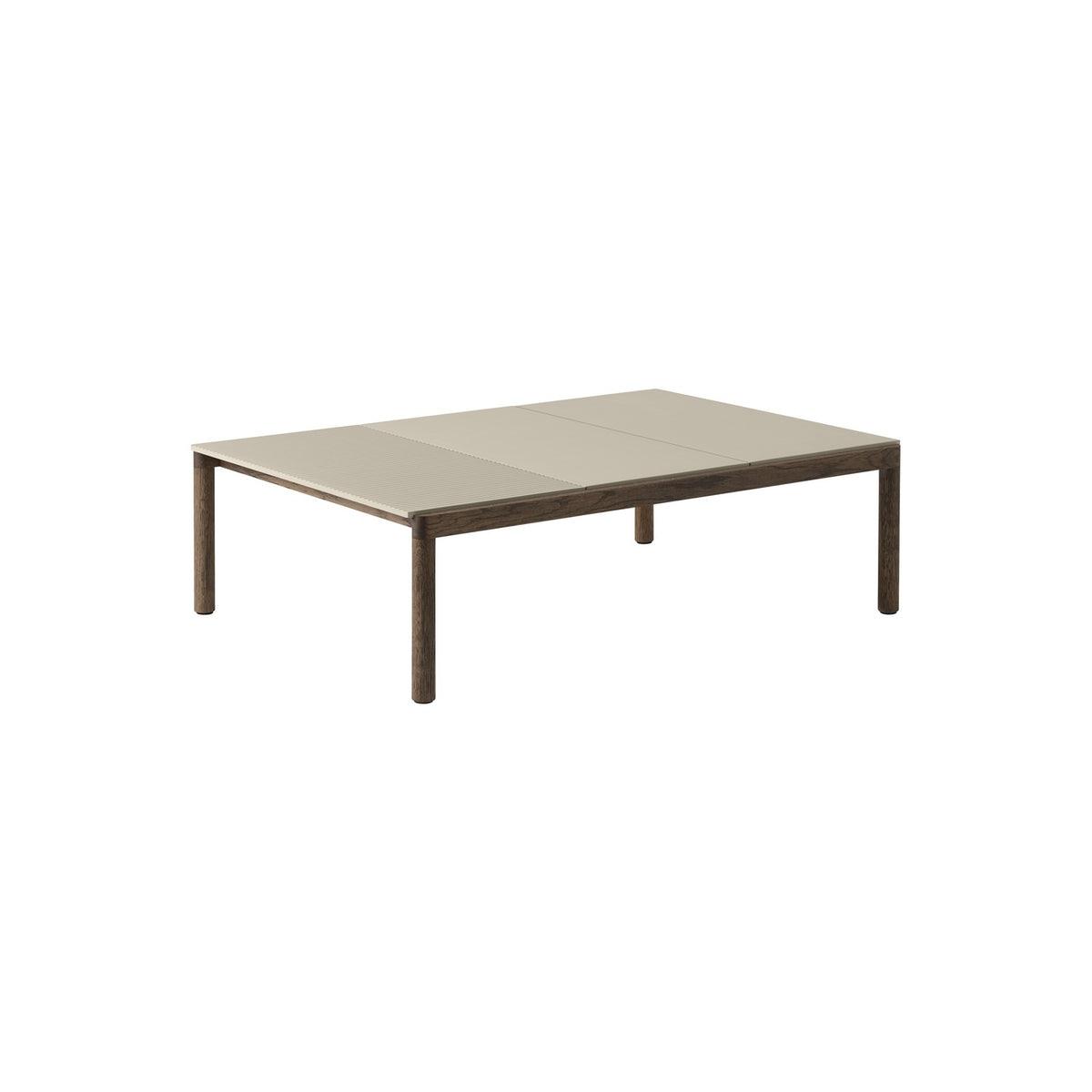 Couple Coffee Table - 120 × 84.5 cm, Plain & Wavy, Sand / Dark Oiled Oak - Coffee & Side Tables - Muuto