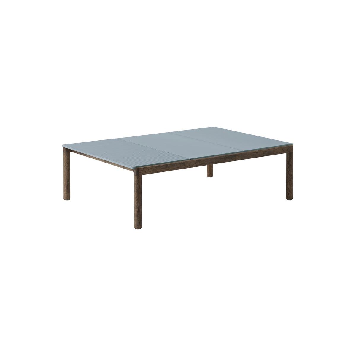 Couple Coffee Table - 120 × 84.5 cm, Plain & Wavy, Light Blue / Dark Oiled Oak - Coffee & Side Tables - Muuto
