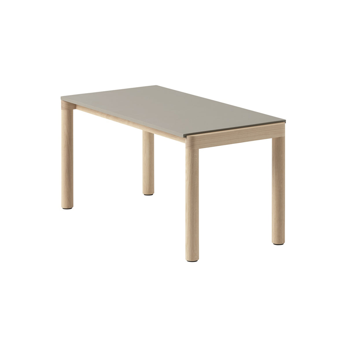Couple Coffee Table - 40 × 84.5 cm, Plain, Taupe / Oak - Coffee & Side Tables - Muuto