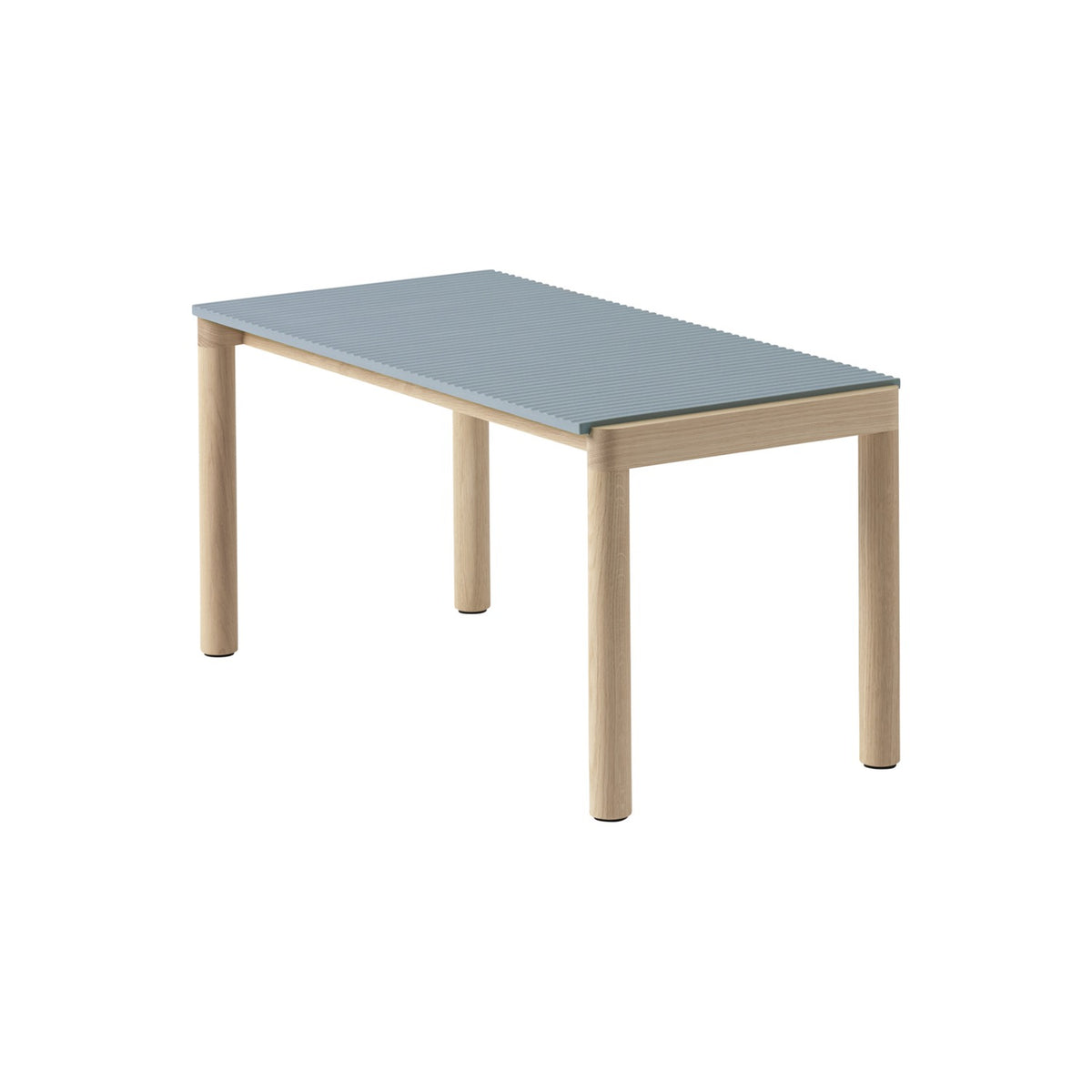 Couple Coffee Table - 40 × 84.5 cm, Wavy, Light Blue / Oak - Coffee & Side Tables - Muuto