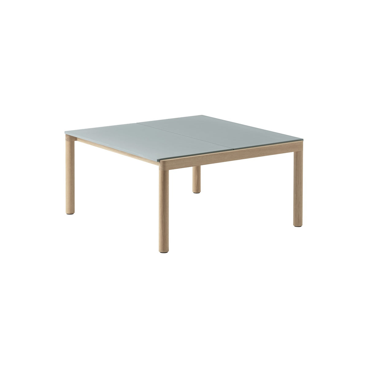 Couple Coffee Table - 80 × 84.5 cm, Plain, Pale Blue / Oak - Coffee & Side Tables - Muuto