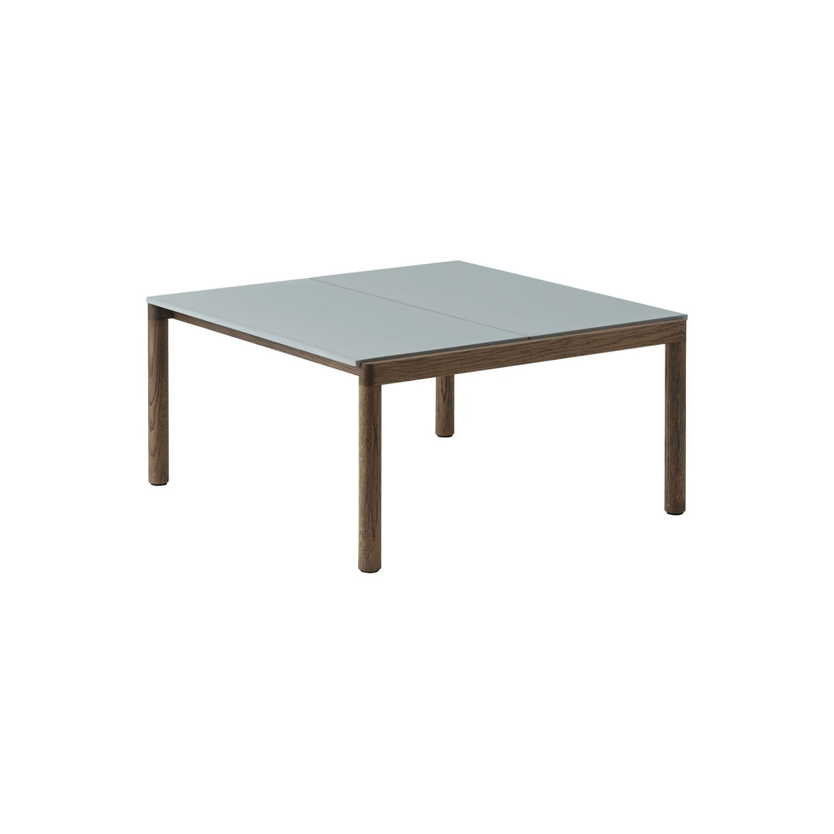 Couple Coffee Table - 80 × 84.5 cm, Plain, Pale Blue / Dark Oiled Oak - Coffee & Side Tables - Muuto