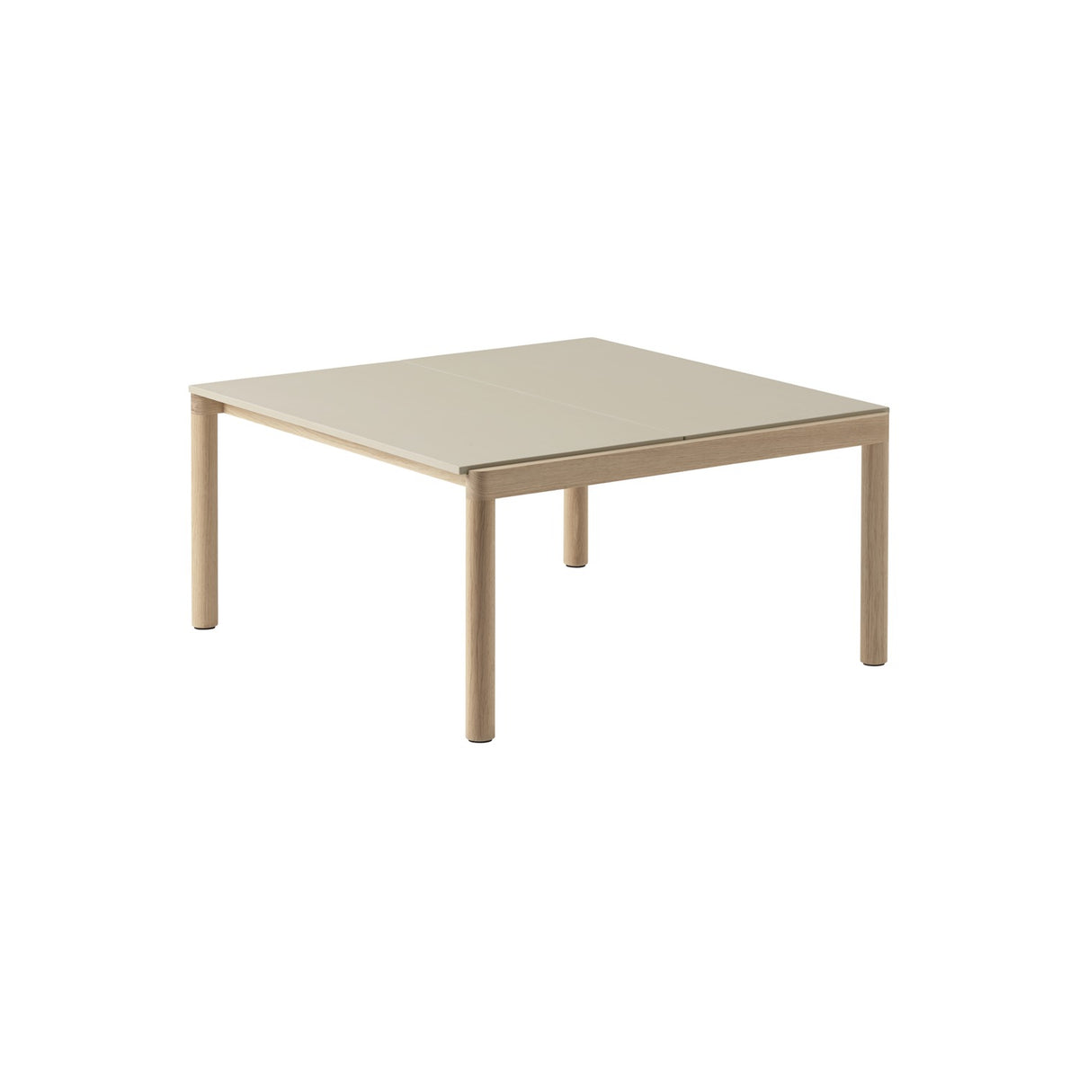 Couple Coffee Table - 80 × 84.5 cm, Plain, Sand / Oak - Coffee & Side Tables - Muuto