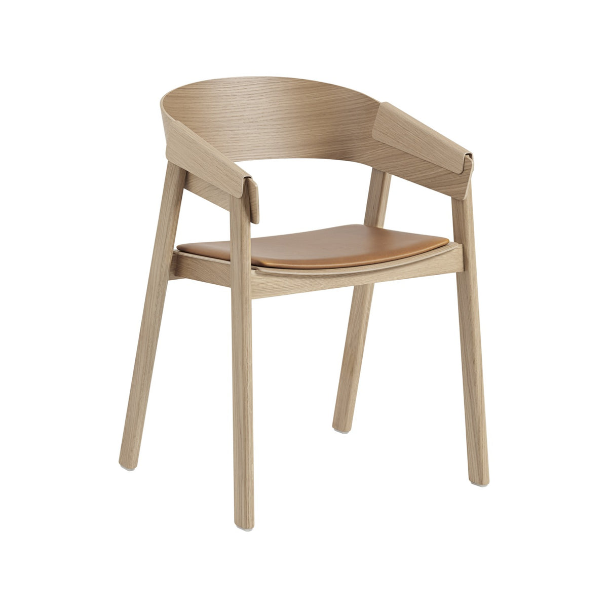 Cover Armchair - Oak / Cognac Leather - Chairs - Muuto