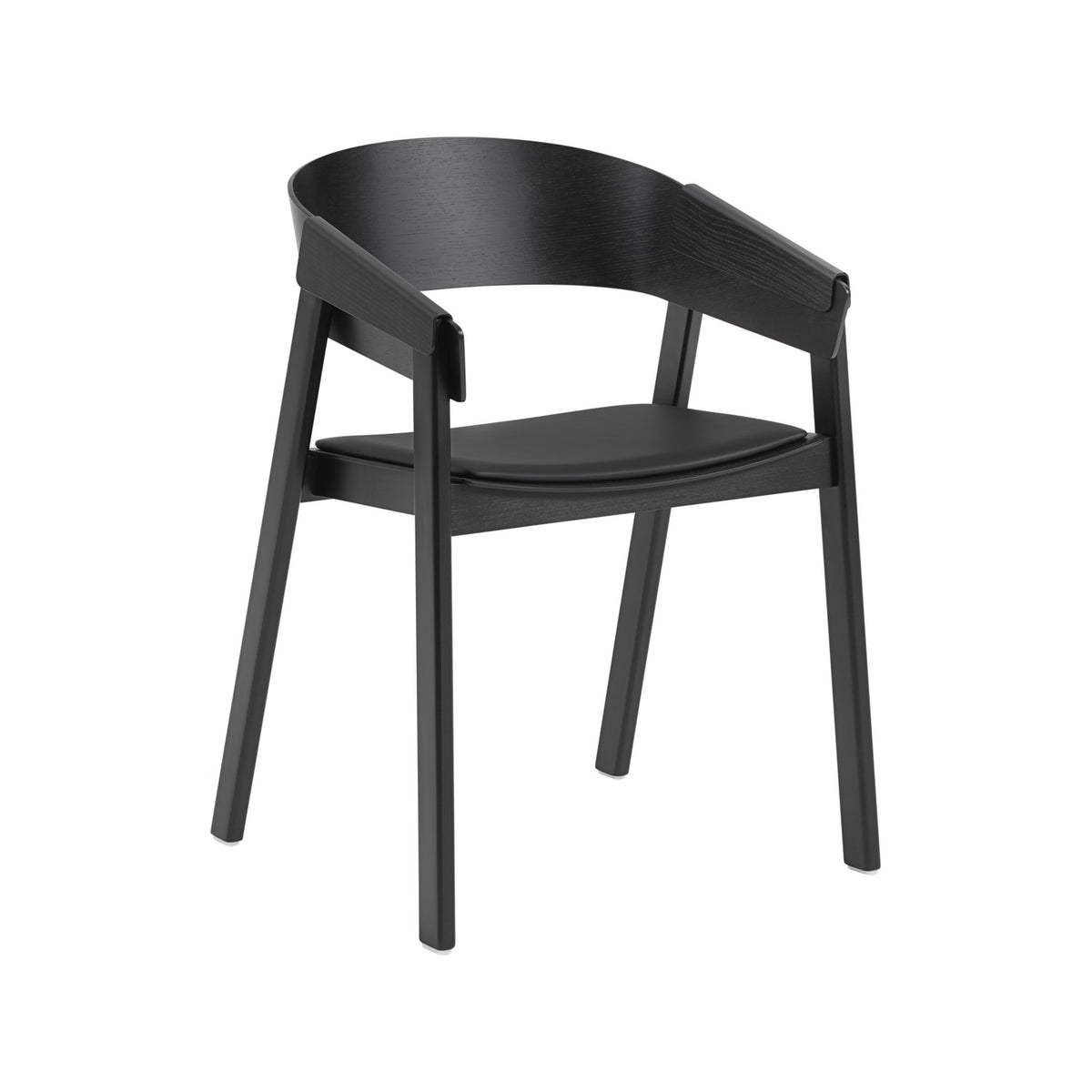 Cover Armchair - Black / Black Leather - Chairs - Muuto