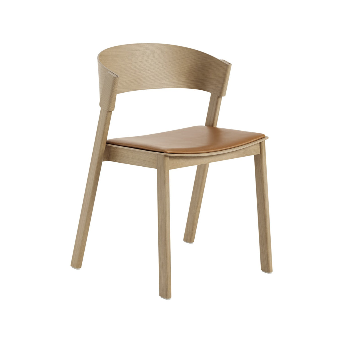 Cover Side Chair - Oak / Cognac Leather - Chairs - Muuto
