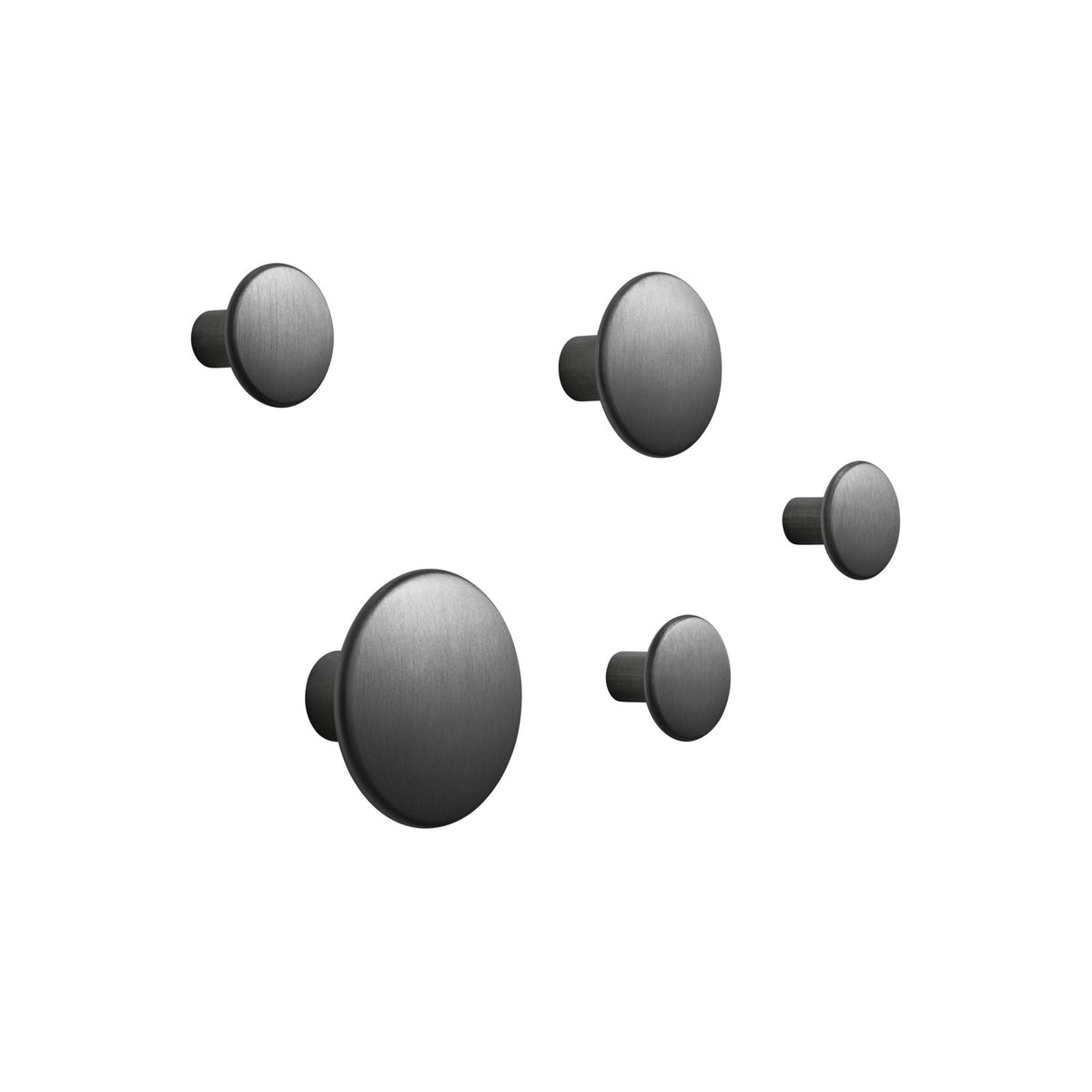 Dots Metal - Set of 5, Black - Coat Rack - Muuto