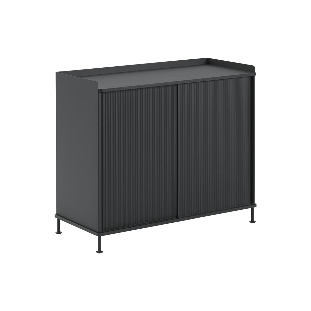 Enfold Sideboard - 100 × 45 cm, H 85 cm, Anthracite Black / Black - Sideboard - Muuto