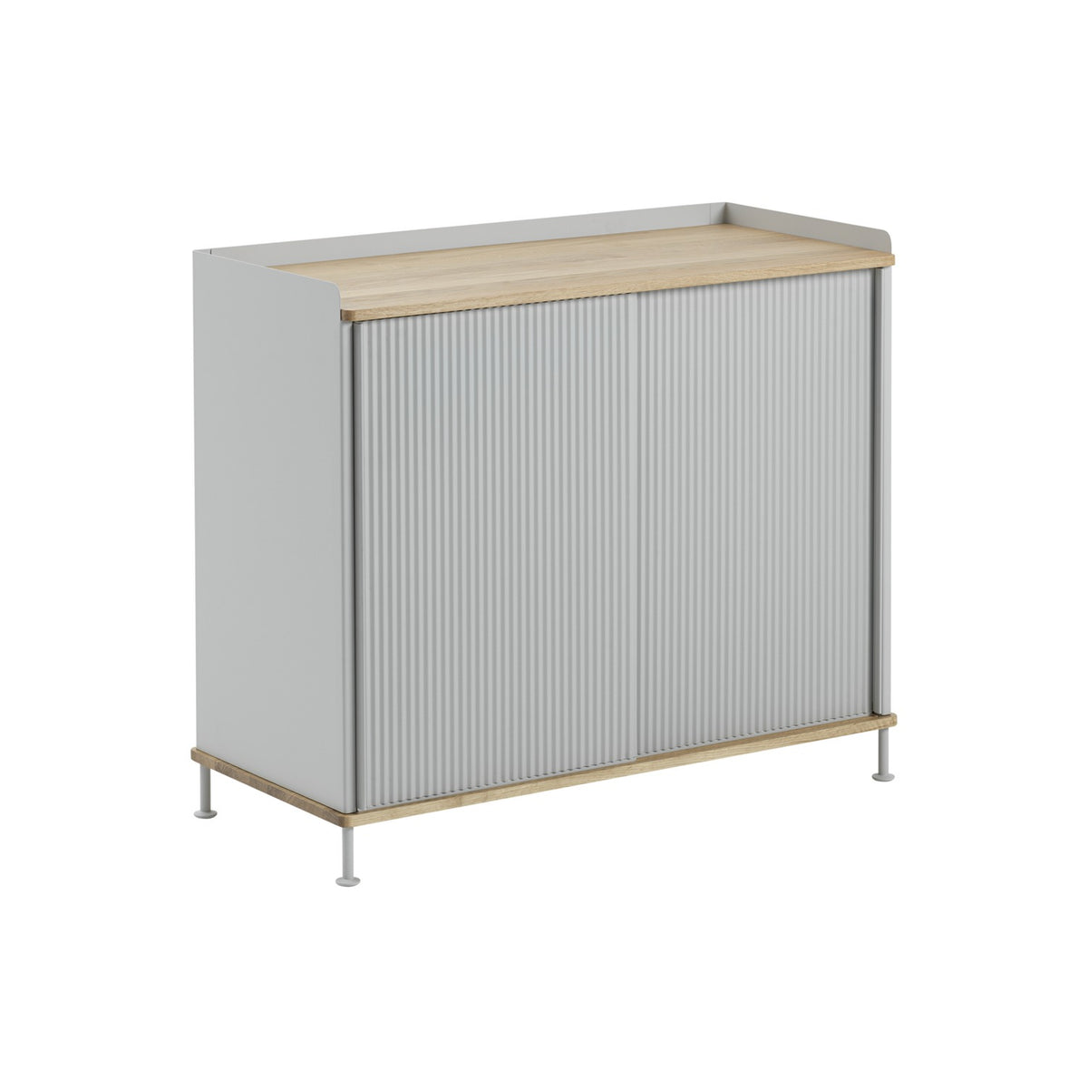 Enfold Sideboard - 100 × 45 cm, H 85 cm, Grey / Oak - Sideboard - Muuto