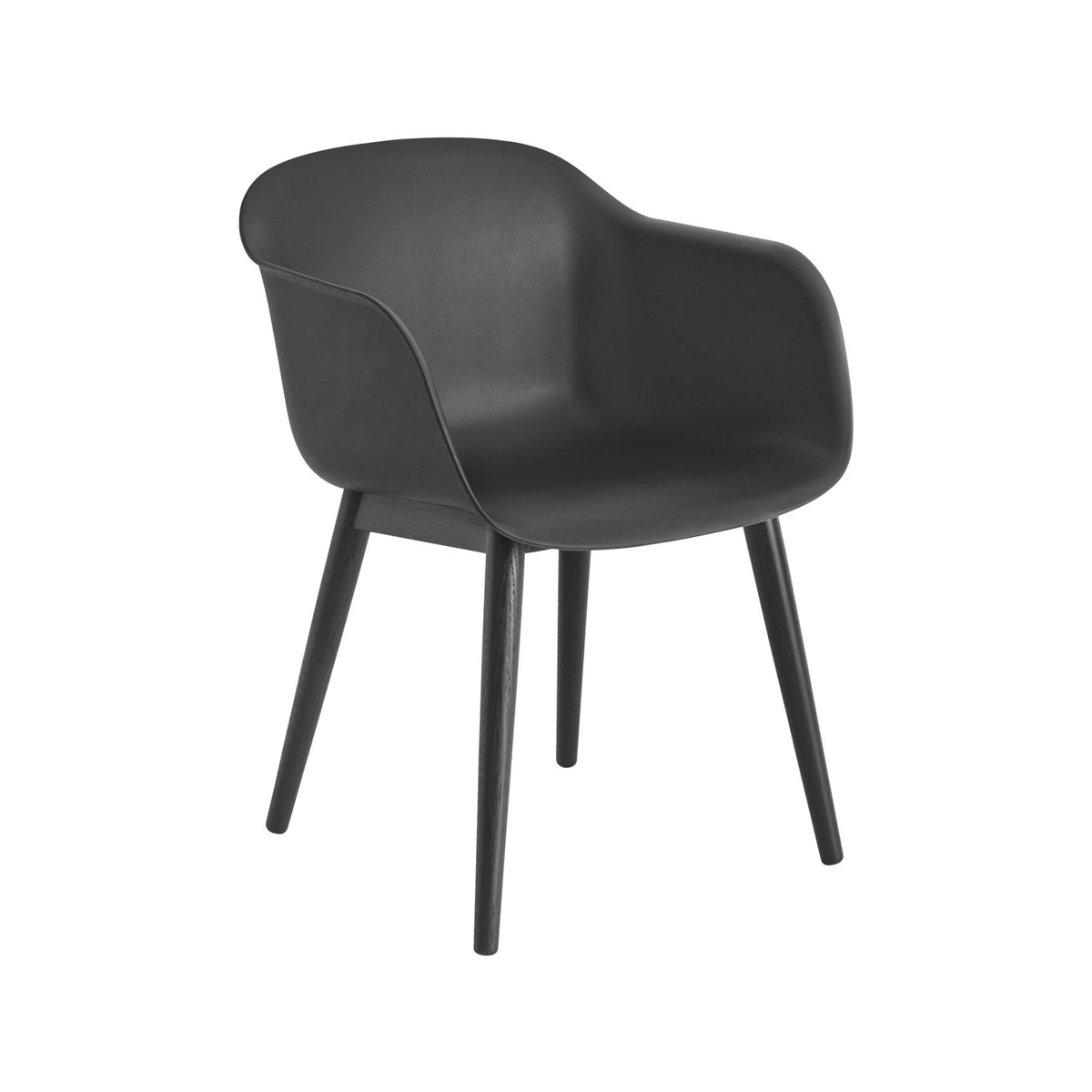 Fiber Armchair - Wood Base, Black - Chairs - Muuto