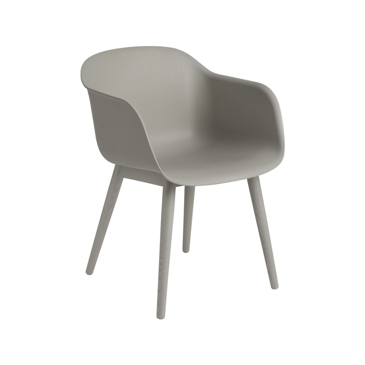 Fiber Armchair - Wood Base, Grey - Chairs - Muuto