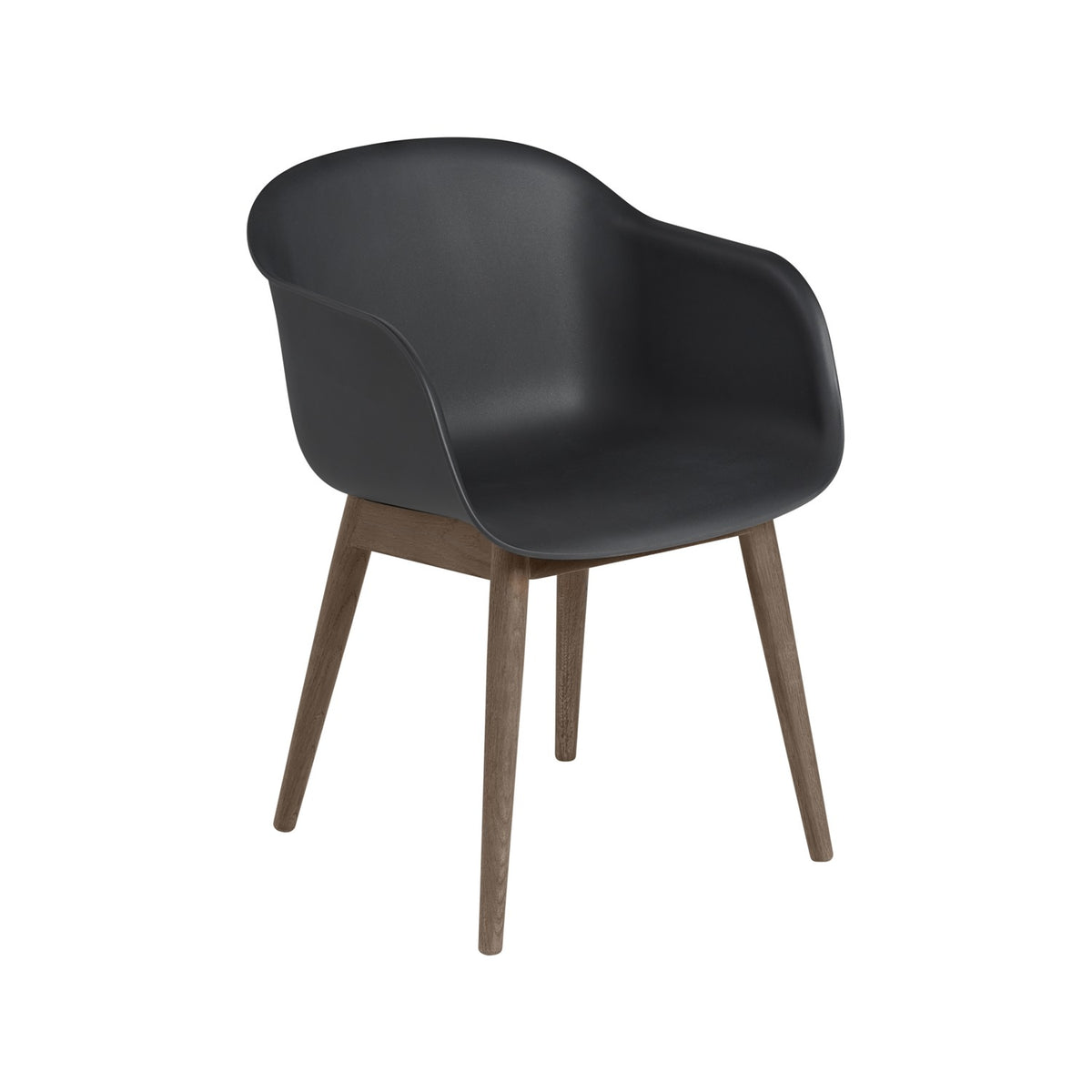 Fiber Armchair - Wood Base, Black / Dark Brown - Chairs - Muuto