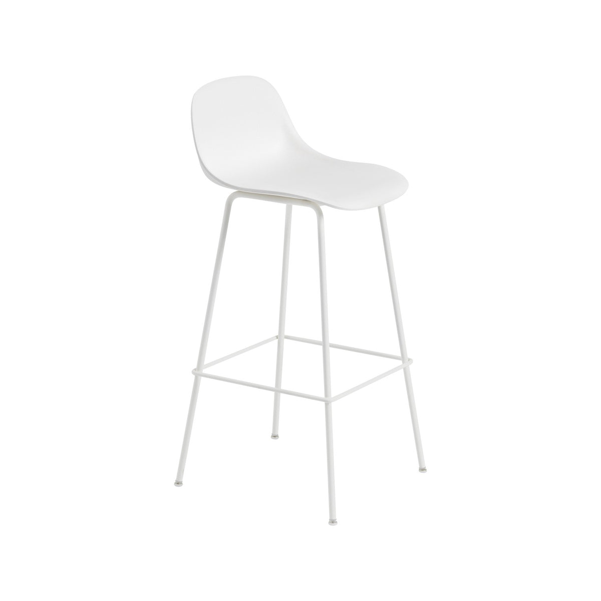 Fiber Bar Stool - Tube Base, With, Natural White - Stools - Muuto