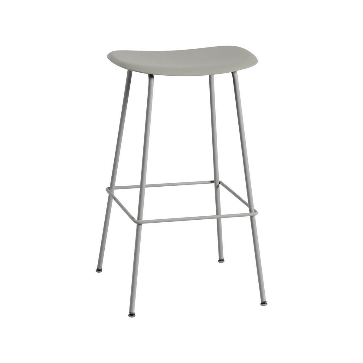 Fiber Bar Stool - Tube Base, Without, Grey - Stools - Muuto