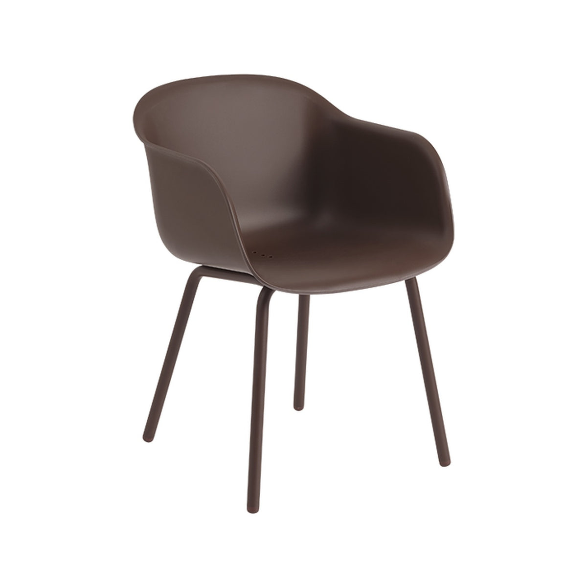 Fiber Outdoor Armchair - Brown Red - Outdoor Dining Chairs - Muuto