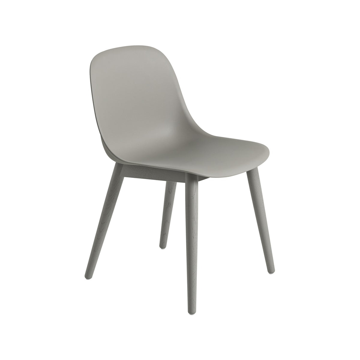 Fiber Side Chair - Wood Base, Grey - Chairs - Muuto