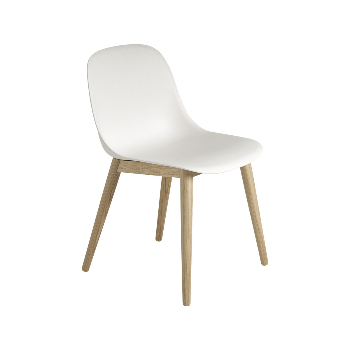 Fiber Side Chair - Wood Base, Natural White / Oak - Chairs - Muuto