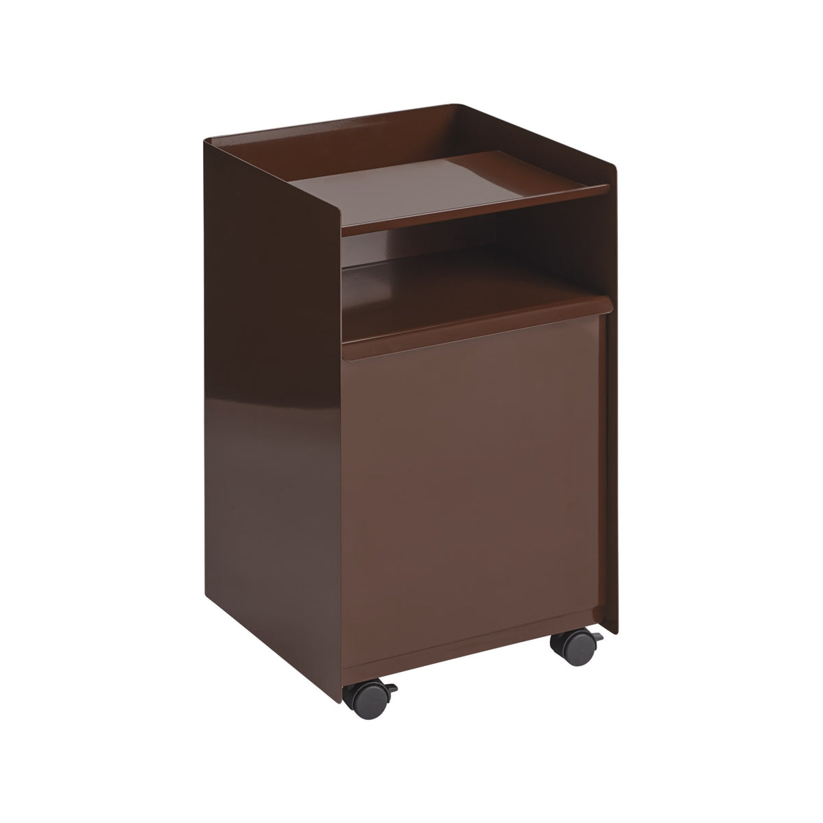 Folded Trolley - Low, Drawer, Dark Red - Trolleys - Muuto