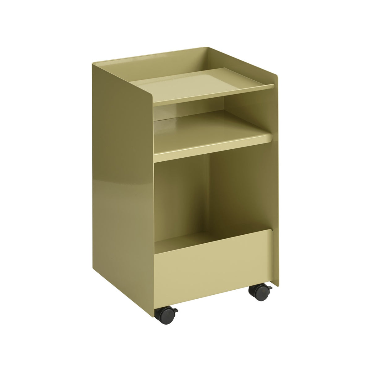 Folded Trolley - Low, Open, Dark Beige Green - Trolleys - Muuto