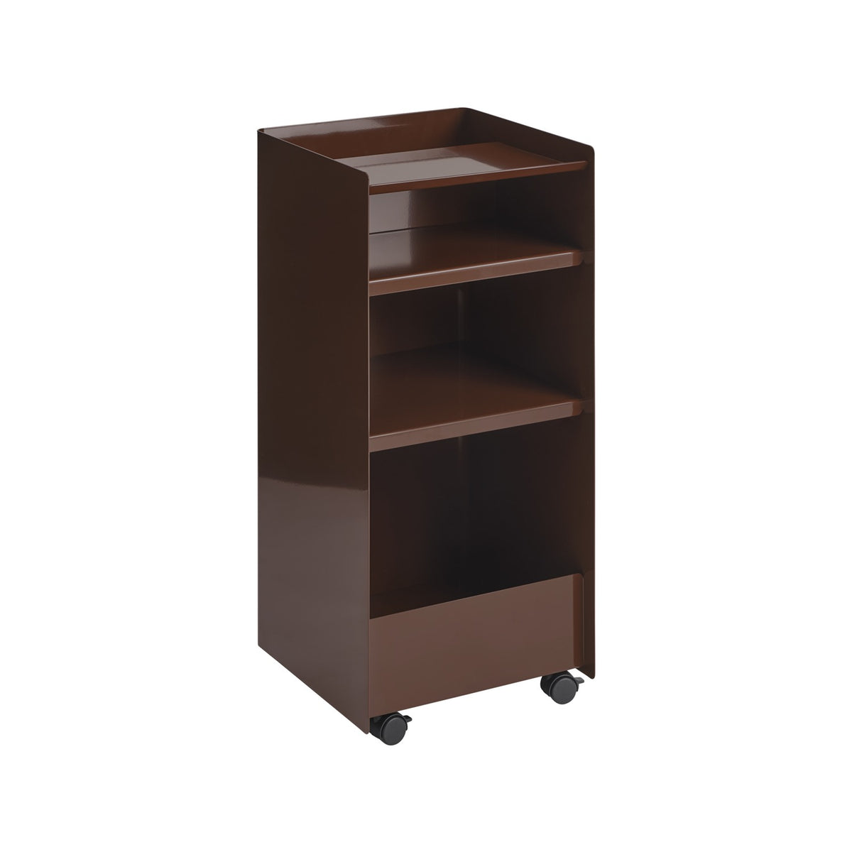 Folded Trolley - Tall, Open, Dark Red - Trolleys - Muuto