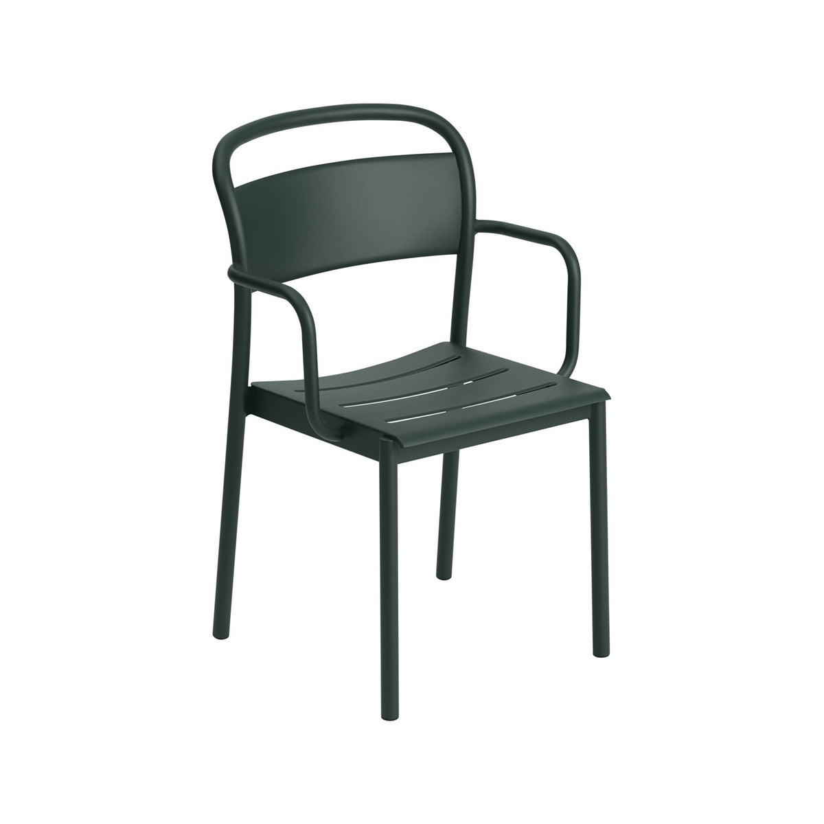 Linear Steel Armchair - Dark Green - Outdoor Dining Chairs - Muuto
