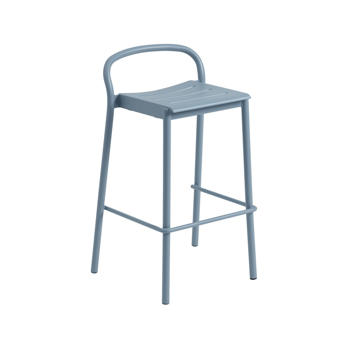 Linear Steel Bar Stool - Pale Blue - Outdoor Bar & Counter Stools - Muuto