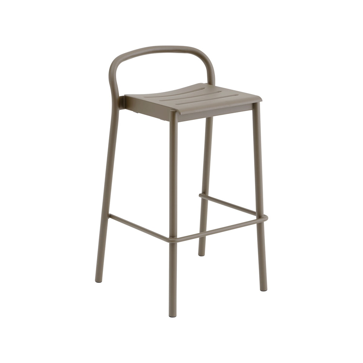 Linear Steel Bar Stool - Taupe - Outdoor Bar & Counter Stools - Muuto