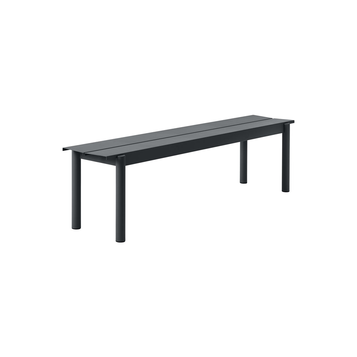 Linear Steel Bench - 170 cm, Anthracite Black - Outdoor Benches - Muuto