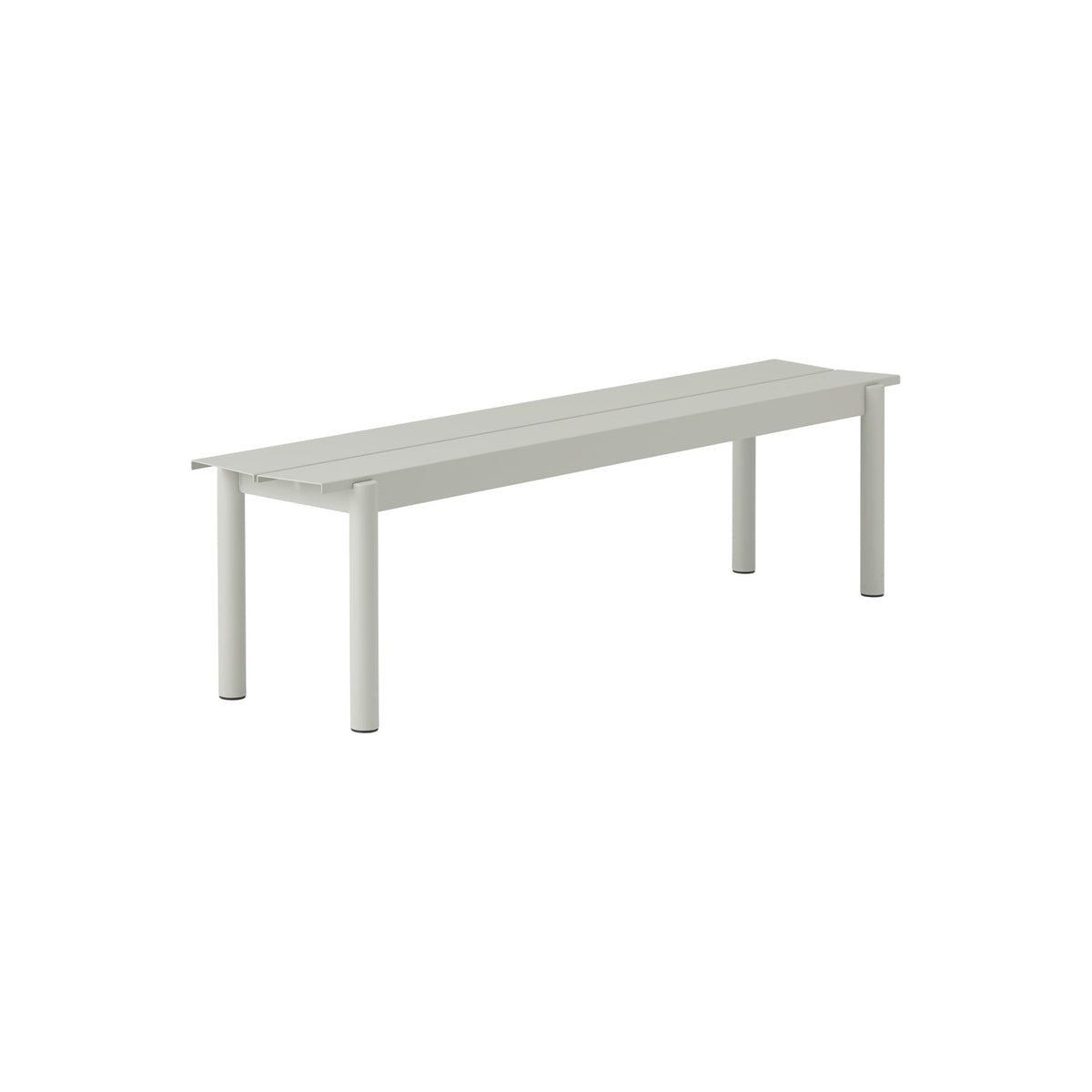 Linear Steel Bench - 170 cm, Grey - Outdoor Benches - Muuto