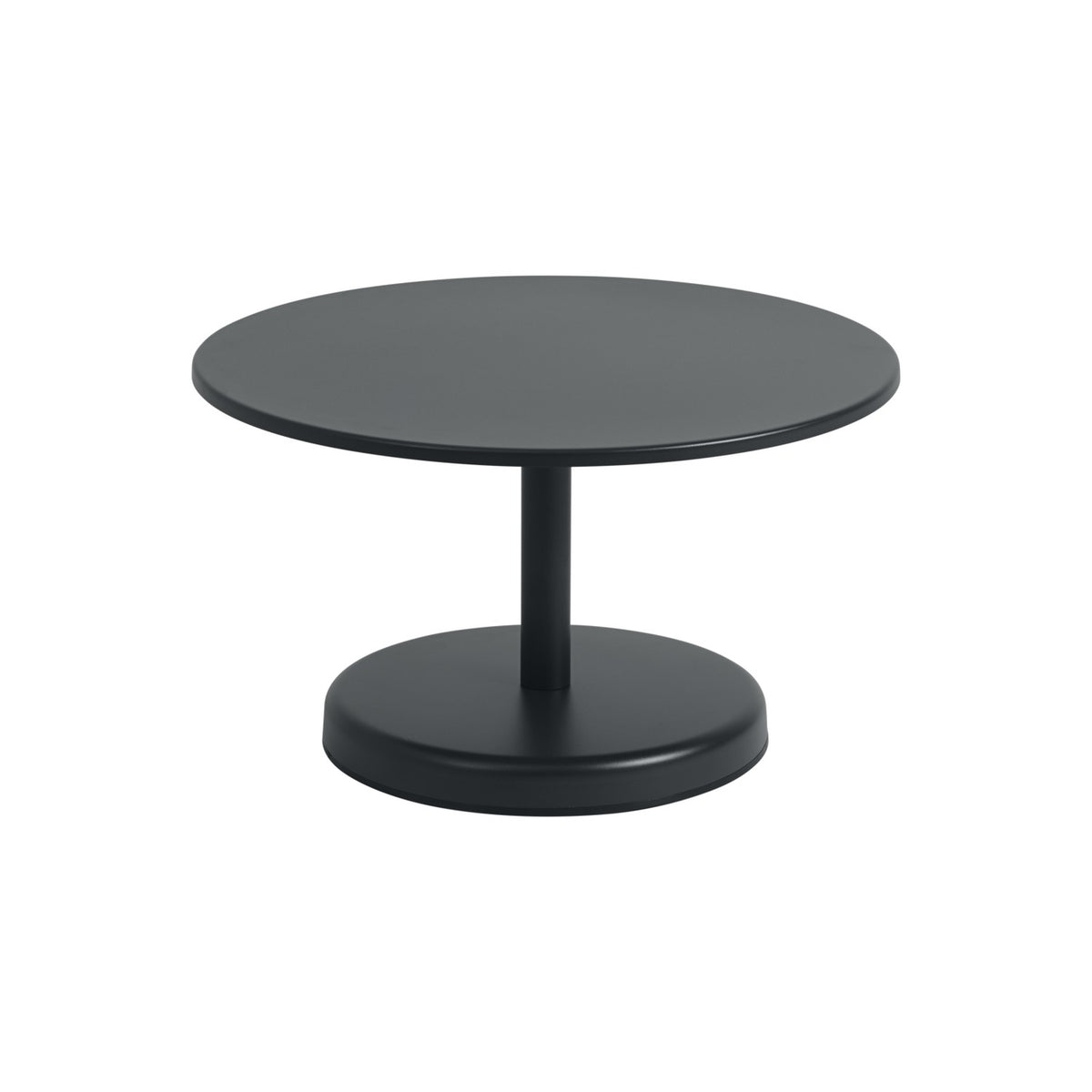 Linear Steel Coffee Table - Ø 70 cm, Anthracite Black - Outdoor Coffee Tables - Muuto