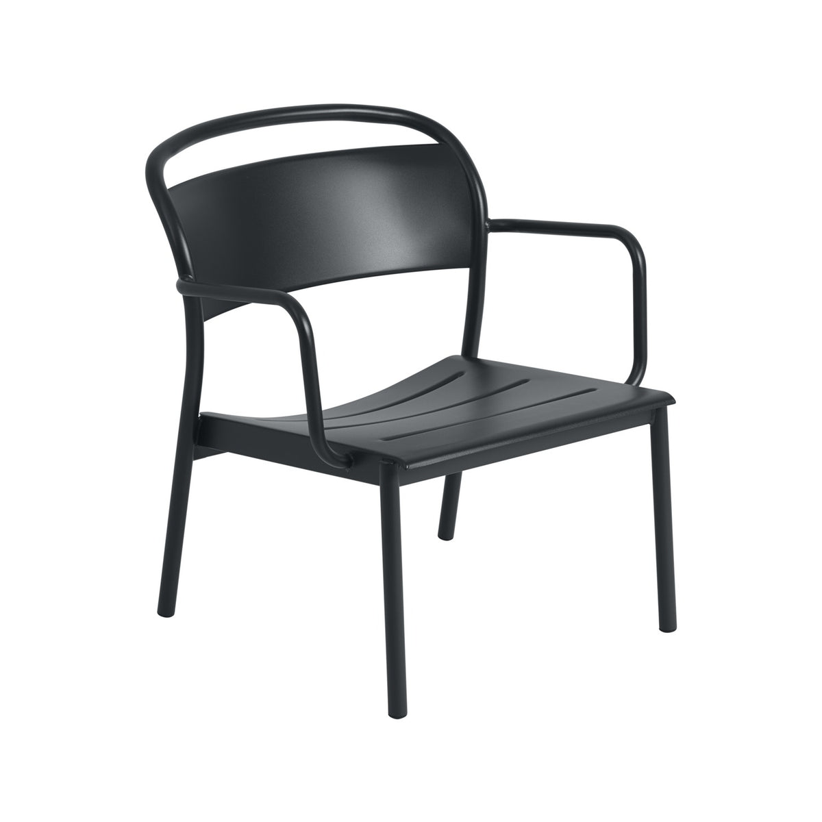 Linear Steel Lounge Armchair - Anthracite Black - Outdoor Lounge Chairs - Muuto