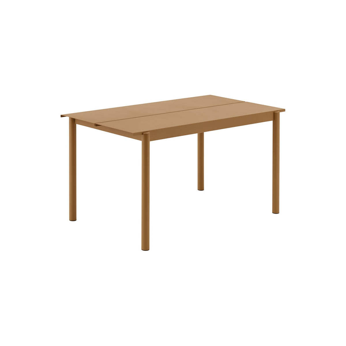Linear Steel Table - 140 × 80 cm, Burnt Orange - Outdoor Dining Tables - Muuto