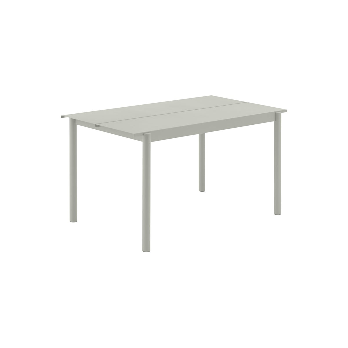 Linear Steel Table - 140 × 80 cm, Grey - Outdoor Dining Tables - Muuto