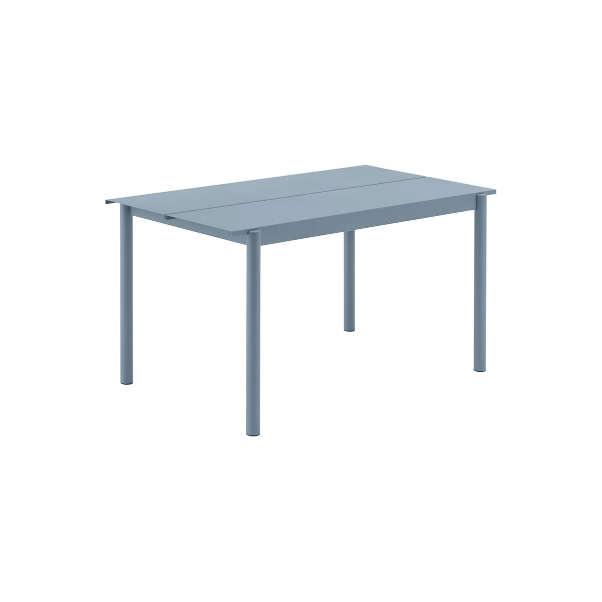 Linear Steel Table - 140 × 80 cm, Pale Blue - Outdoor Dining Tables - Muuto