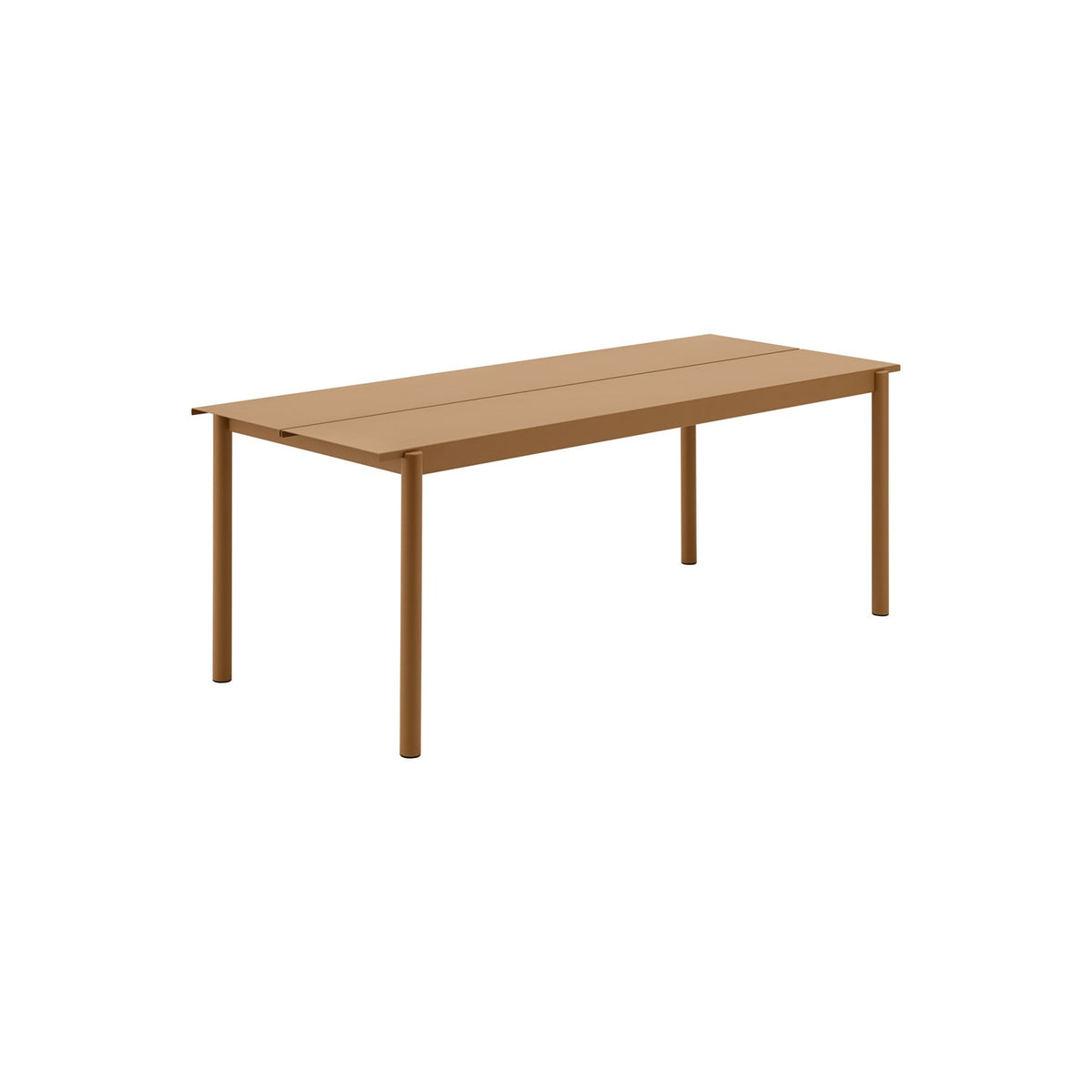 Linear Steel Table - 200 × 80 cm, Burnt Orange - Outdoor Dining Tables - Muuto