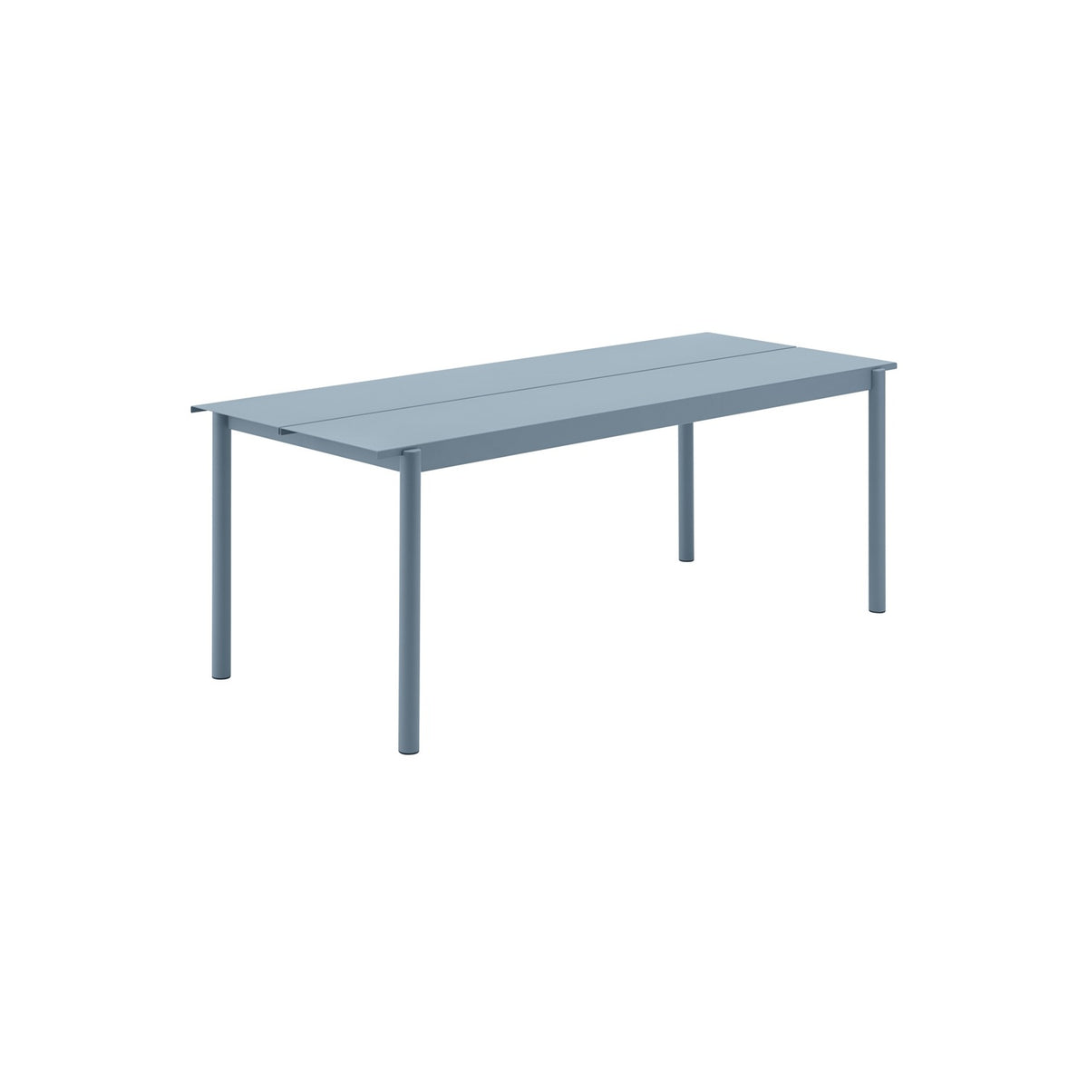 Linear Steel Table - 200 × 80 cm, Pale Blue - Outdoor Dining Tables - Muuto
