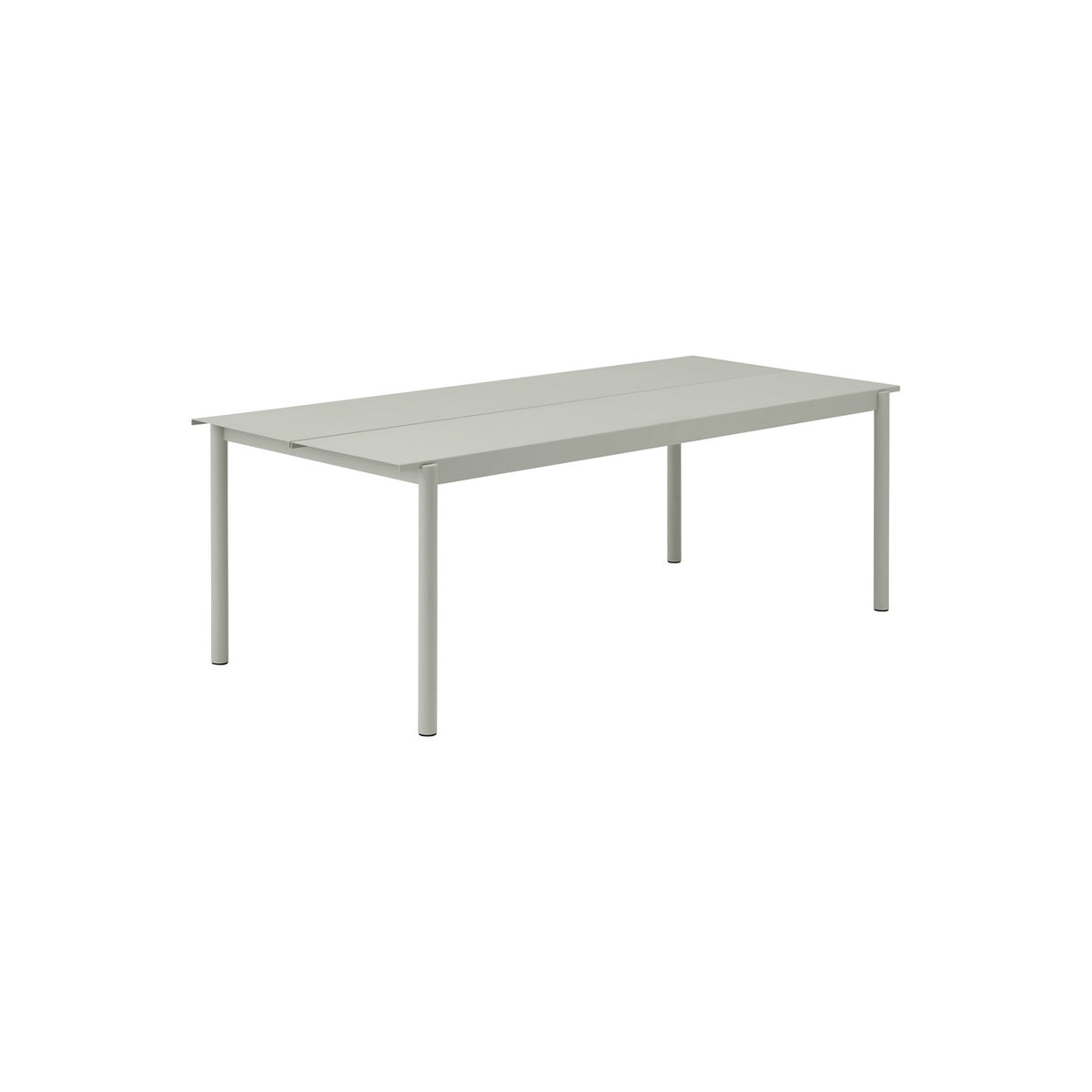 Linear Steel Table - 220 × 95 cm, Grey - Outdoor Dining Tables - Muuto